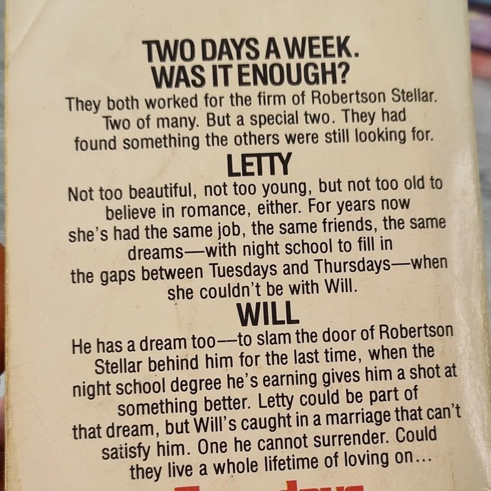 Tuesdays‎ and Thursdays by Abby Mann 1979 First Pocket Books Printing Paperback